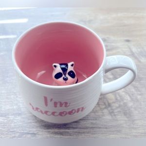 Raccoon Mug - Ceramic Coffee Cup with 3D Raccoon Inside - 13.5 Oz